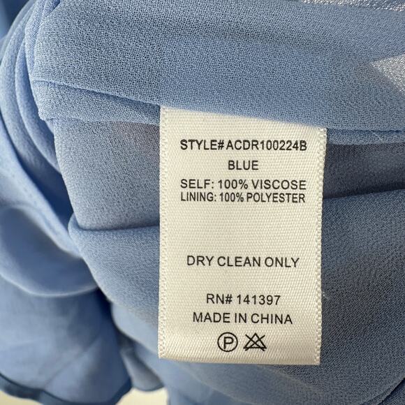 ASTR The Label Marla Flutter Strap Blue Satin Mini Dress New Womens Medium - Picture 11 of 11